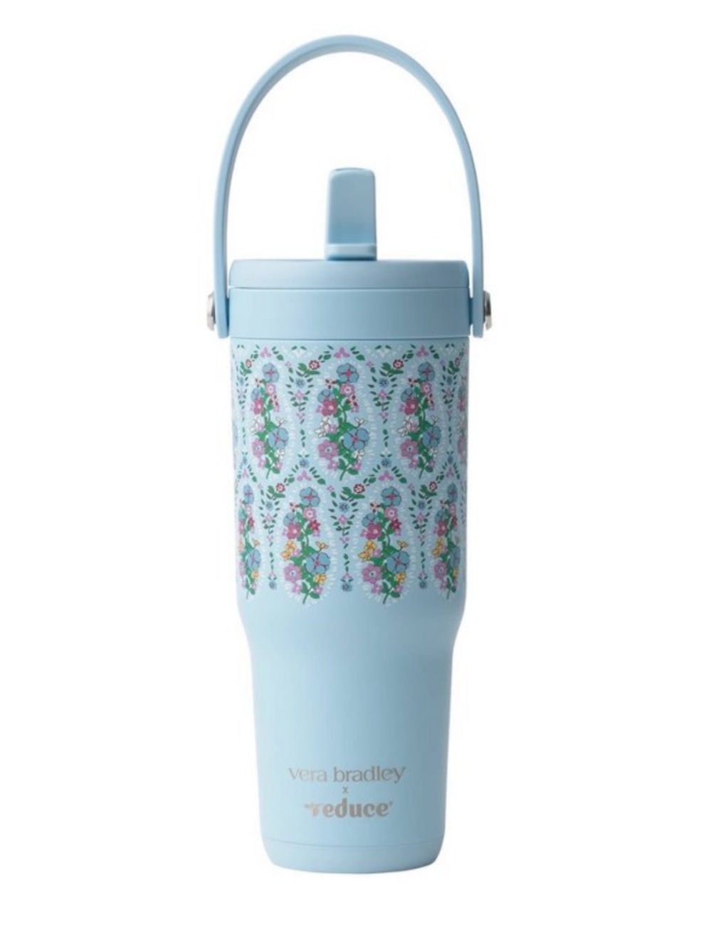 Reduce x Vera Bradley 24 oz Chiller Go Leak Proof Tumbler Garden Paisley Blue